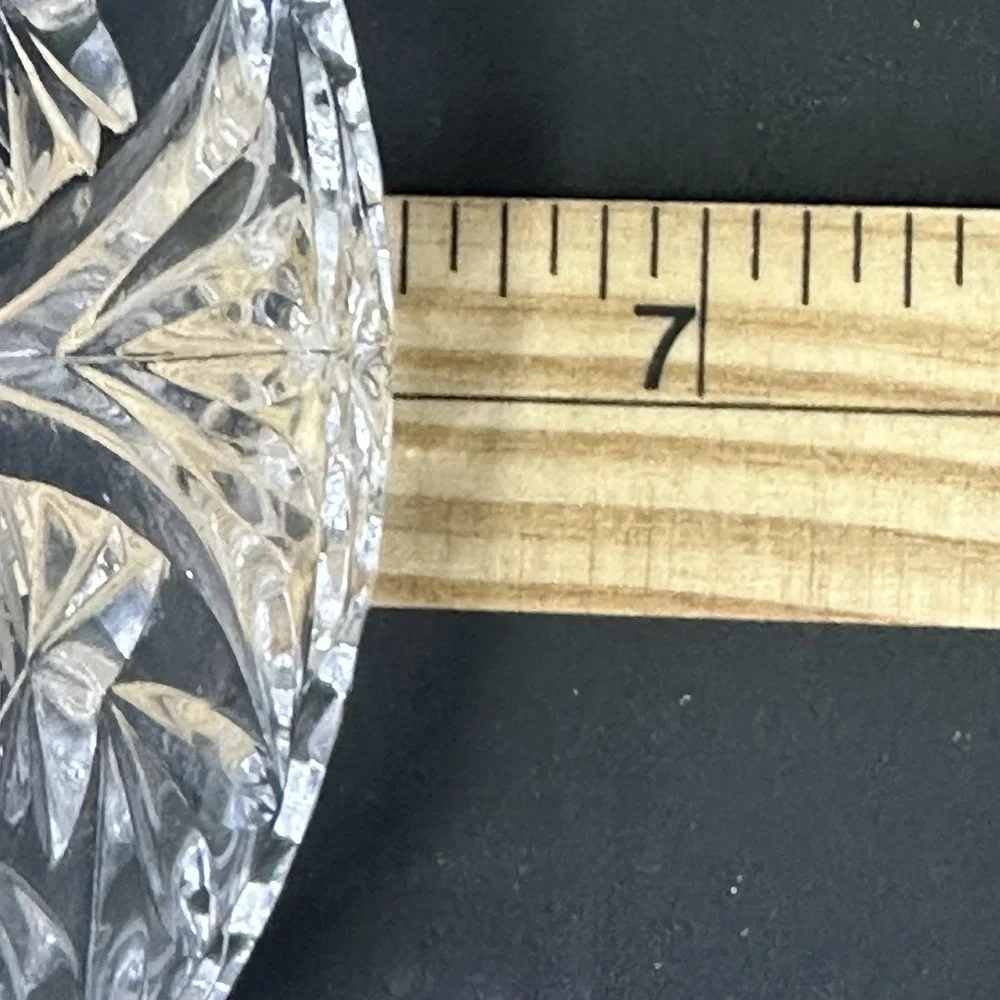 American Brilliant Period Pinwheel Cut Crystal Glass Bowl 6.25